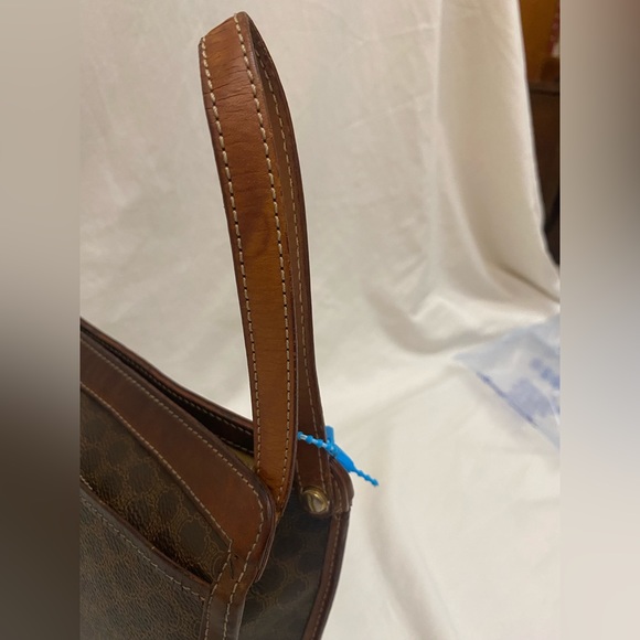 Celine Vintage Triomphe Canvas, Macadam Leather Clutch Wristlet Cosmetic Pouch - Picture 5 of 11